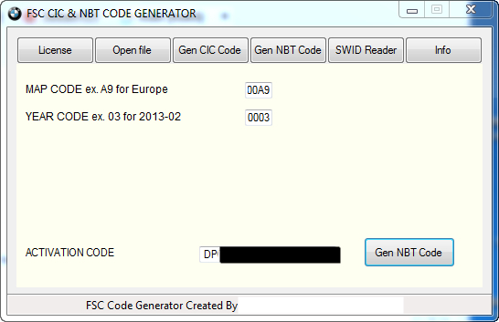 bmw fsc code generator vin